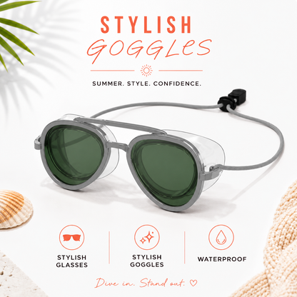 HydroShade Leak Proof Full-View Swim Goggles Adjustable Silicone Unisex Design Professional Swimming Goggles